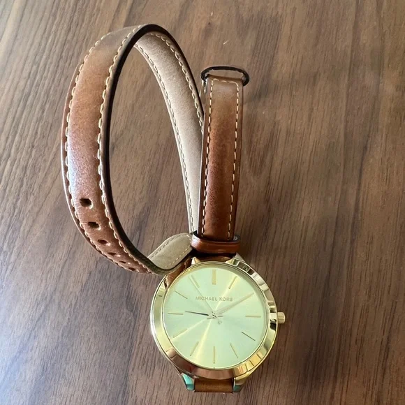 Michael Kors wraparound brown and gold leather watch Michael Kors Watch Woman main image 3